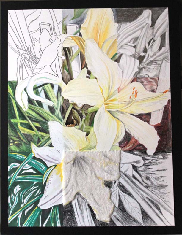 Garden Lillies in 9 Squares