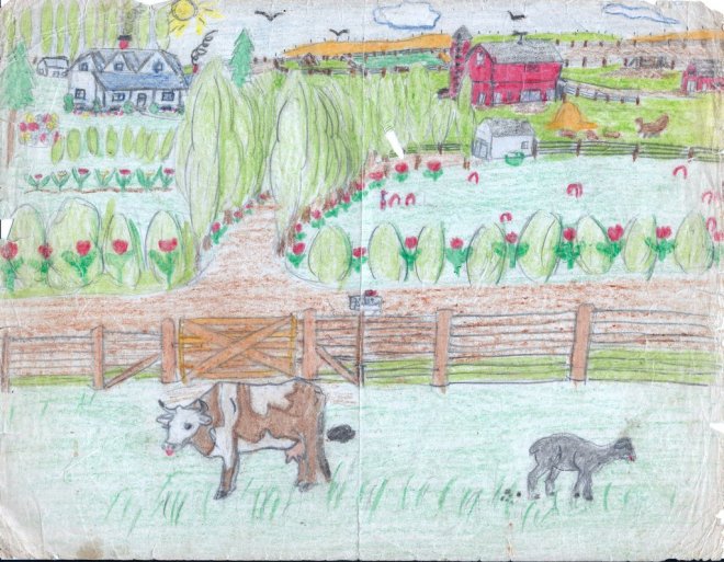 Farm Scene 2-pencil-crayon